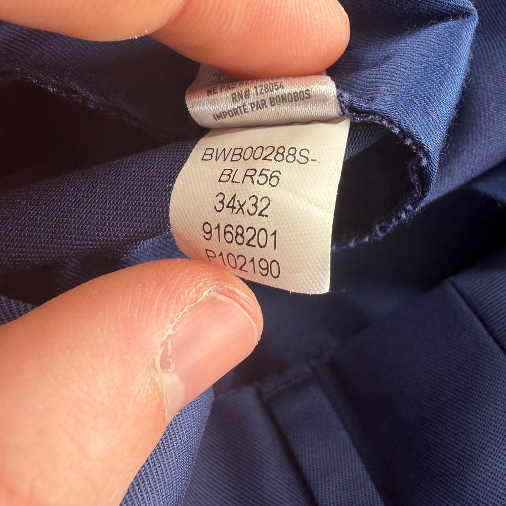 Bonobos Weekday Warrior Slim Fit Navy Blue Dress Pants 34x32 BWB00288S-BLR56 - Picture 6 of 9